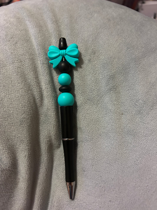 Turquoise bow - pen