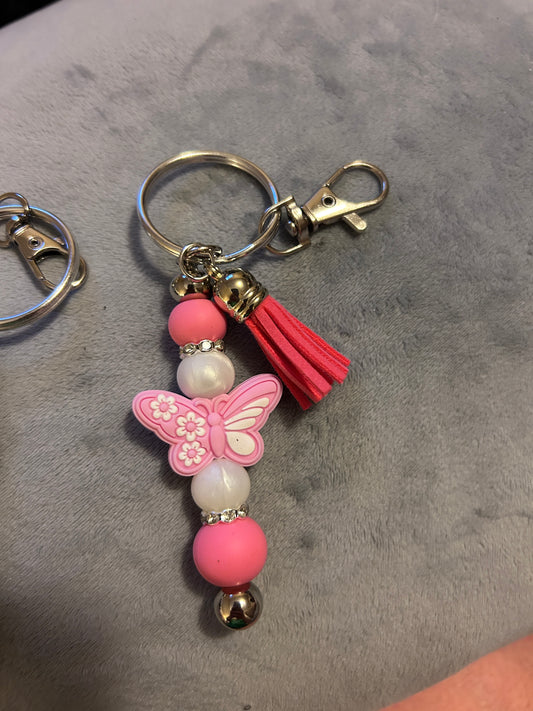 Pink Butterfly - keychain