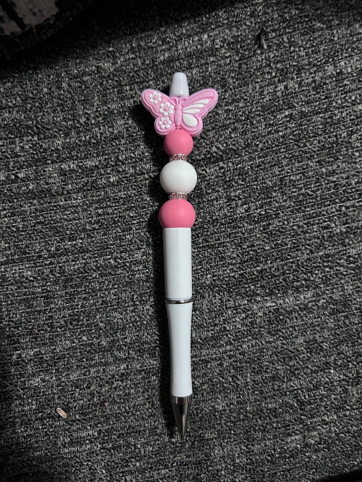 Butterfly - pink and white pen